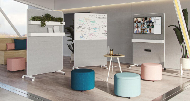 un espace de travail et du mobilier agile et flexible