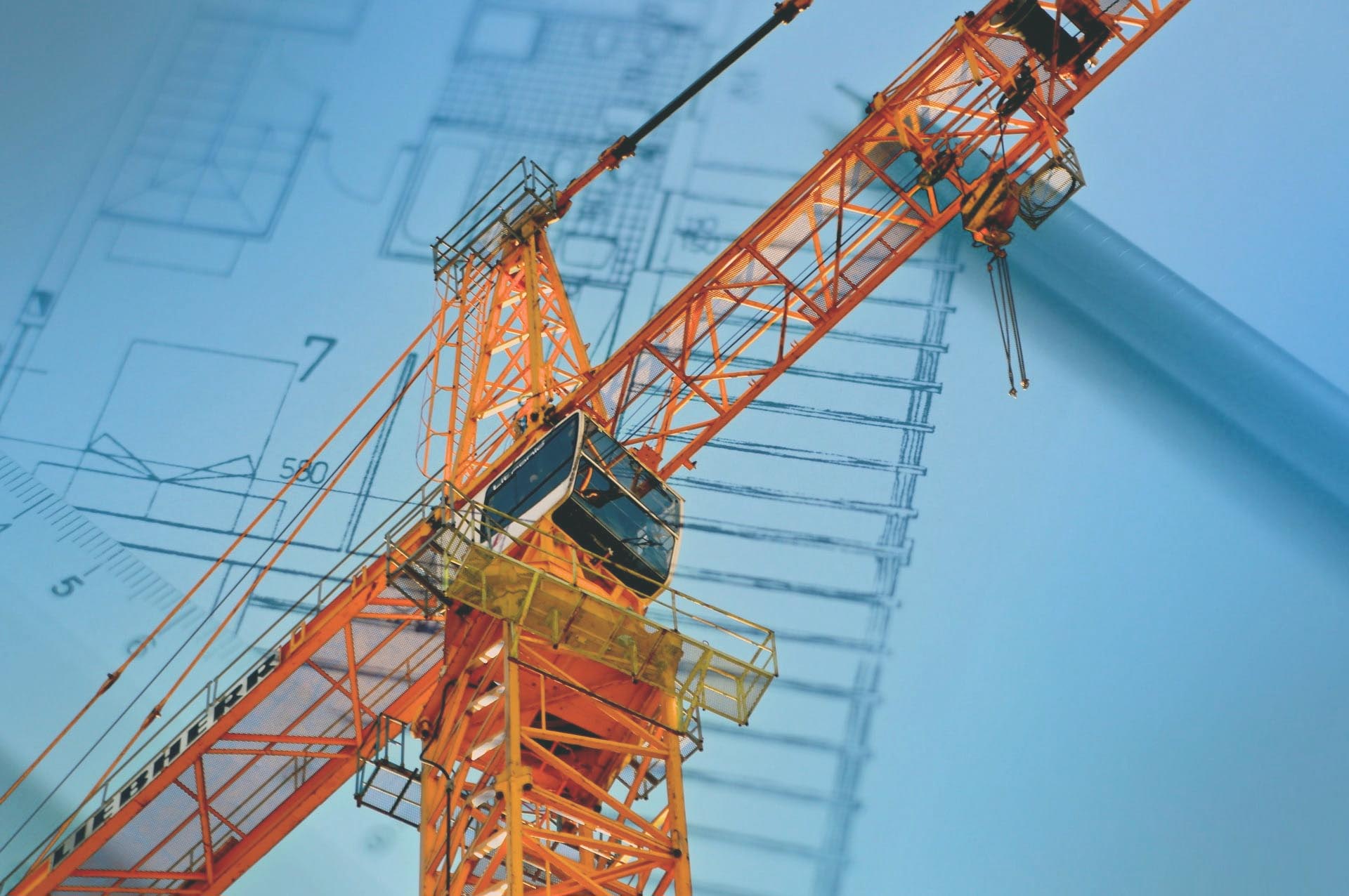 un plan d'aménagement de bureau avec une grue